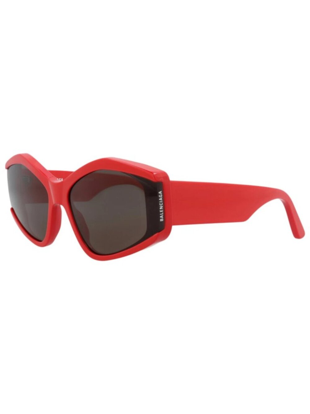 New Balenciaga Women's Sunglasses Cat Eye Recycled Acetate Frame Red Red Grey